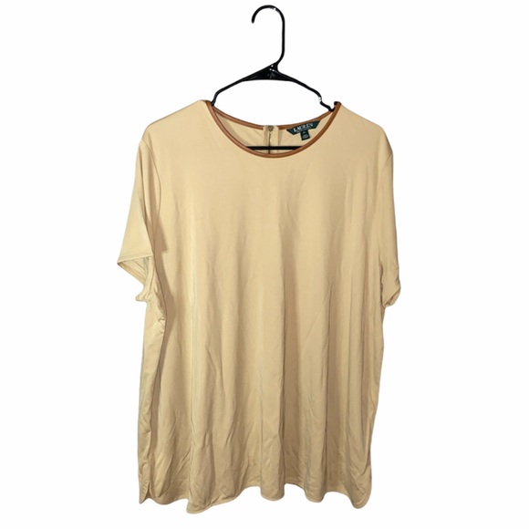 Lauren Ralph Lauren Tops - Lauren Raulph Lauren Tan Basics Zipper Back Blouse
